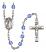 Saint Rocco Engravable Rosary with Sapphire Beads