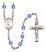 Saint Daniel Comboni Engravable Rosary with Sapphire Beads