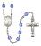 Saint Jeanne Chezard de Matel Engravable Rosary with Sapphire Beads