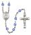 Saint Gerald Engravable Rosary with Sapphire Beads