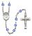 Saint Damien of Molokai Engravable Rosary with Sapphire Beads