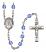 Our Lady of Rosa Mystica Engravable Rosary with Sapphire Beads