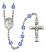 Saint Margaret Mary Alacoque Engravable Rosary with Sapphire Beads