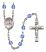 Saint Fabian Engravable Rosary with Sapphire Beads