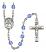 Guardian Angel Protector Engravable Rosary with Sapphire Beads