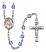 Saint Peter Claver Engravable Rosary with Sapphire Beads