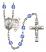 Saint Sebastian and Softball Rosary with Sapphire Beads