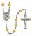 Saint Agatha Engravable Rosary with Topaz Beads