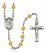 Saint Anthony of Padua Engravable Rosary with Topaz Beads