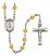 Saint Blaise Engravable Rosary with Topaz Beads