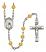 Saint Bernadette Engravable Rosary with Topaz Beads