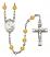 Saint Charles Borromeo Engravable Rosary with Topaz Beads