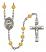 Saint Catherine Laboure Engravable Rosary with Topaz Beads