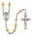 Saint Christopher Engravable Rosary with Topaz Beads