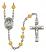 Saint Christopher Engravable Rosary with Topaz Beads