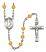 Saint Dominic de Guzman Engravable Rosary with Topaz Beads