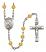 Saint Gerard Majella Engravable Rosary with Topaz Beads