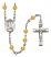 Saint Emily de Vialar Engravable Rosary with Topaz Beads