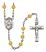 Saint Kateri Tekakwitha Engravable Rosary with Topaz Beads