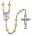 Saint Louise de Marillac Engravable Rosary with Topaz Beads