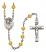 Saint Margaret Mary Alacoque Engravable Rosary with Topaz Beads