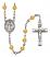 Virgen Milagrosa Engravable Rosary with Topaz Beads