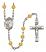 Saint Theresa Engravable Rosary with Topaz Beads