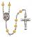 Santa Teresita Engravable Rosary with Topaz Beads