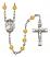 Saint Thomas the Apostle Engravable Rosary with Topaz Beads