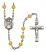 Saint Casimir of Poland Engravable Rosary with Topaz Beads