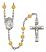 Saint Vincent de Paul Engravable Rosary with Topaz Beads