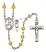 Saint Christopher and Track & Field Rosary with Topaz Beads