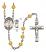 Saint Christopher and Golf Rosary with Topaz Beads