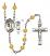 Saint Christopher and Archery Rosary with Topaz Beads