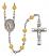 San Martin Caballero Engravable Rosary with Topaz Beads