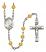 Saint Therese of Lisieux Engravable Rosary with Topaz Beads