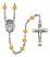 Holy Family Engravable Rosary with Topaz Beads