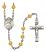 Saint Gertrude of Nivelles Engravable Rosary with Topaz Beads