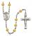 Saint Christian Demosthenes Engravable Rosary with Topaz Beads