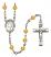 Saint John Baptist de la Salle Engravable Rosary with Topaz Beads