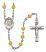 Saint Lidwina of Schiedam Engravable Rosary with Topaz Beads