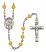 Saint Meinrad of Einsiedeln Engravable Rosary with Topaz Beads