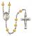 Saint Zoe of Rome Engravable Rosary with Topaz Beads