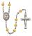 Corazon Inmaculado de Maria Engravable Rosary with Topaz Beads