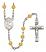 Saint Dunstan Engravable Rosary with Topaz Beads