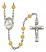 Saint Josemaria Escriva Engravable Rosary with Topaz Beads