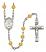 Saint Frances of Rome Engravable Rosary with Topaz Beads