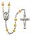 Saint Bernadine of Sienna Engravable Rosary with Topaz Beads