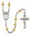 Saint Damien of Molokai Engravable Rosary with Topaz Beads