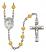 Saint Margaret Mary Alacoque Engravable Rosary with Topaz Beads